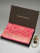 Pink Jaal Khaddi Georgette Handloom Banarasi Saree - Sacred Weaves