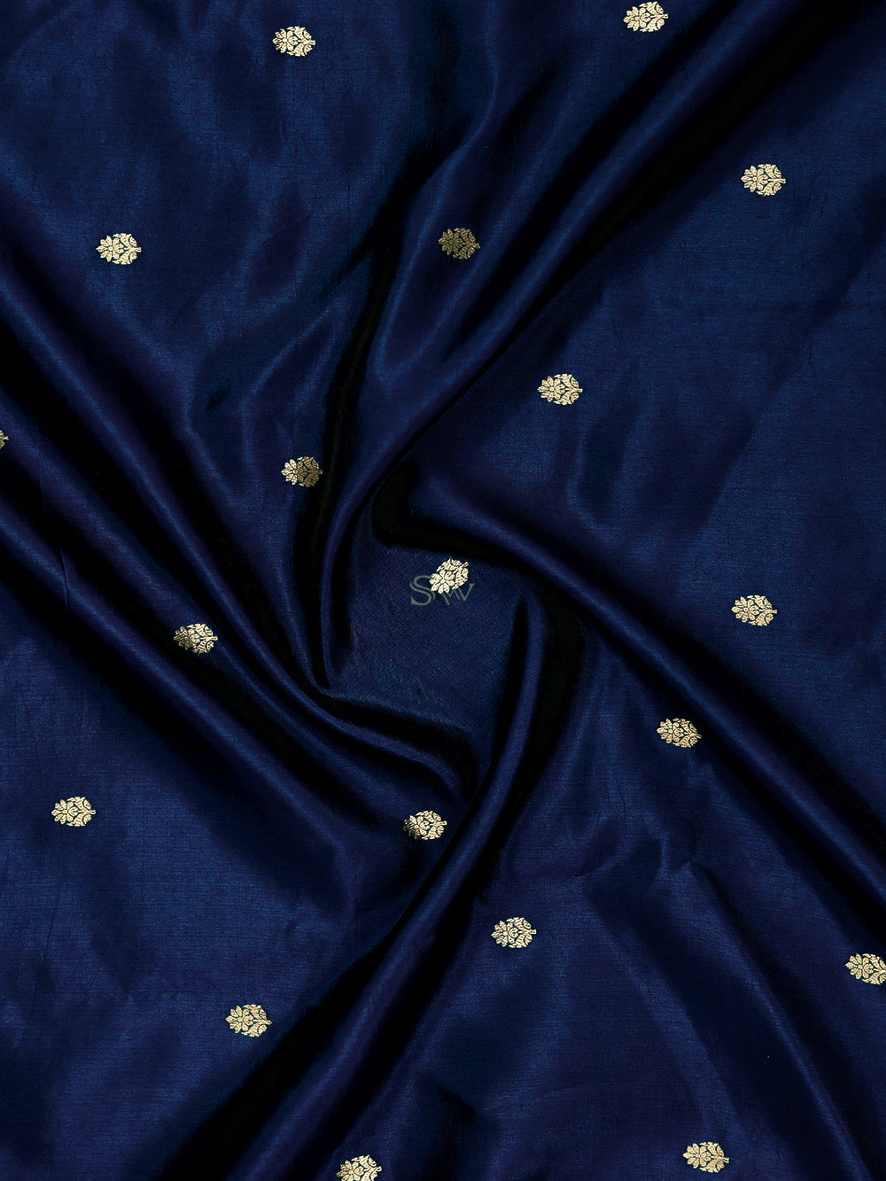 Blue Booti Pure Silk Handloom Banarasi Saree