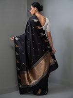 Black Booti Pure Silk Handloom Banarasi Saree