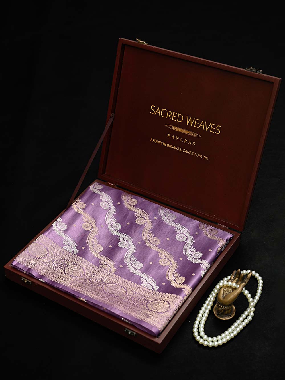 Pastel Purple Satin Sona Roopa Jaal Handloom Banarasi Saree - Sacred Weaves