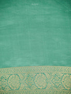Mint Green Satin Sona Roopa Jaal Handloom Banarasi Saree - Sacred Weaves