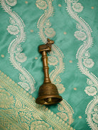 Mint Green Satin Sona Roopa Jaal Handloom Banarasi Saree - Sacred Weaves