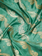 Mint Green Satin Sona Roopa Jaal Handloom Banarasi Saree - Sacred Weaves