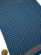 Midnight Blue Booti Crepe Silk Handloom Banarasi Suit - Sacred Weaves