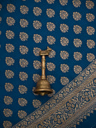 Midnight Blue Booti Crepe Silk Handloom Banarasi Suit - Sacred Weaves