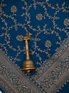 Midnight Blue Booti Crepe Silk Handloom Banarasi Suit - Sacred Weaves