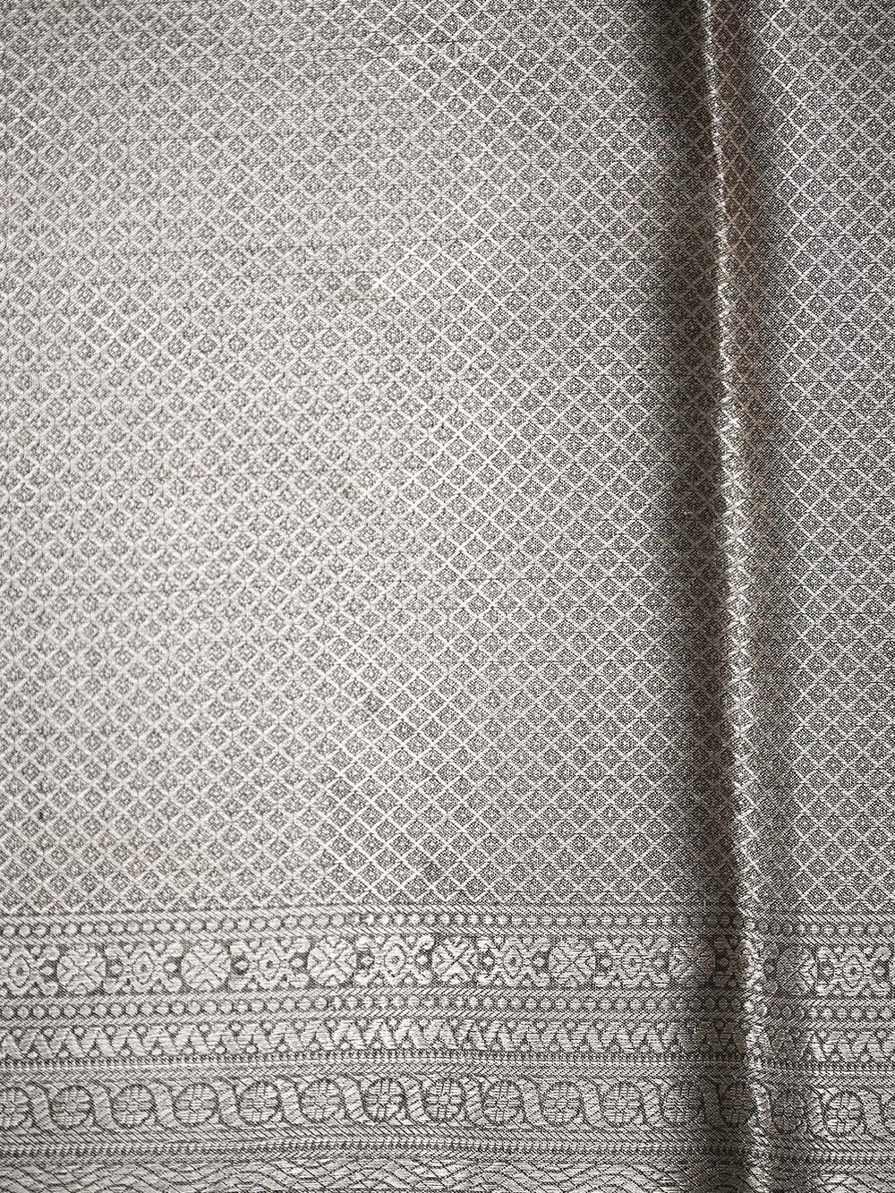 Grey Tissue Brocade Handloom Banarasi Saree - Sacred Weaves