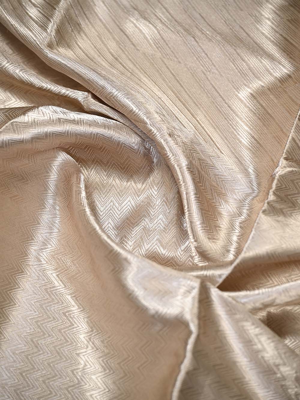 Dark Beige Tissue Brocade Handloom Banarasi Saree - Sacred Weaves