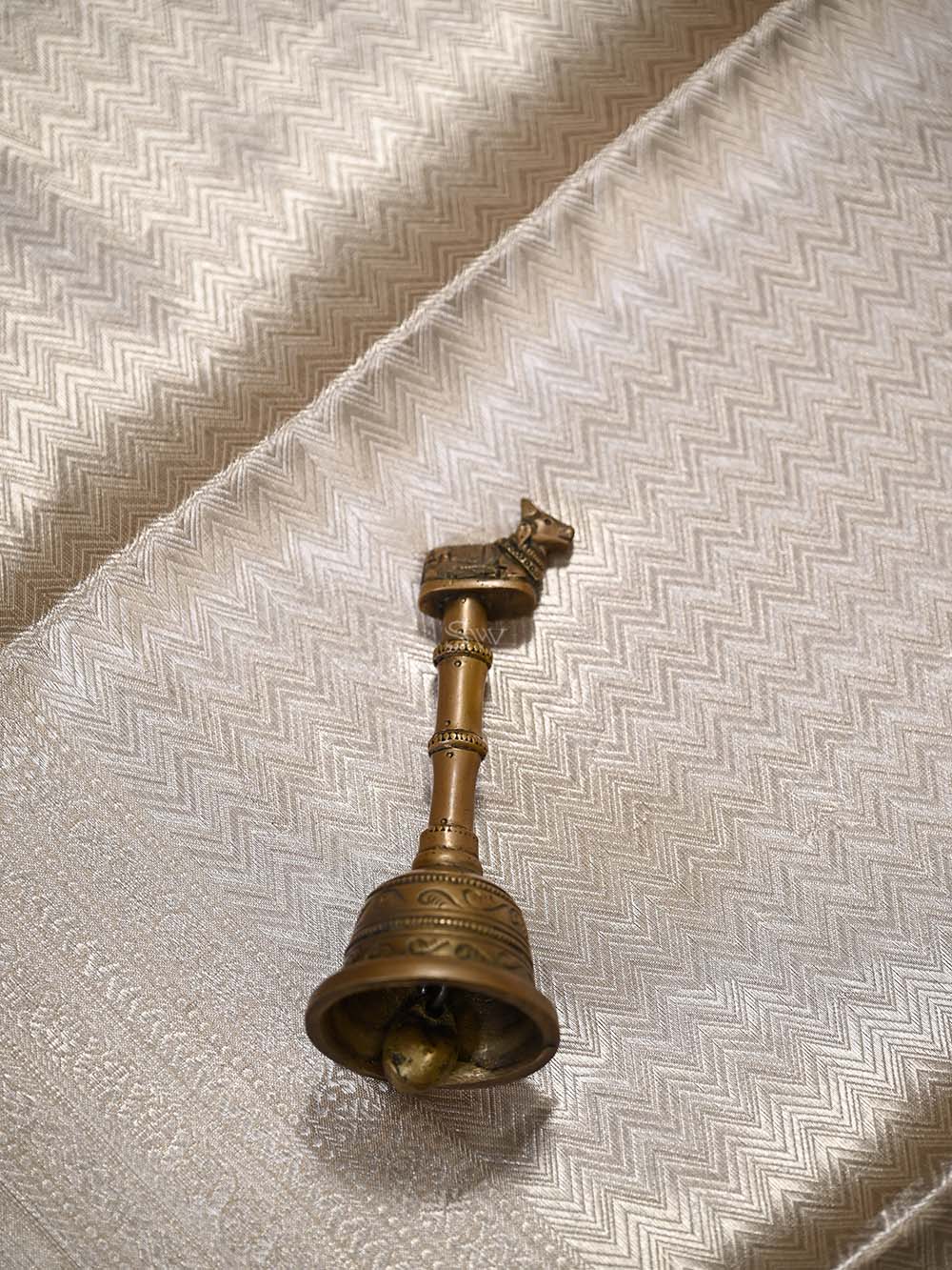 Dark Beige Tissue Brocade Handloom Banarasi Saree - Sacred Weaves