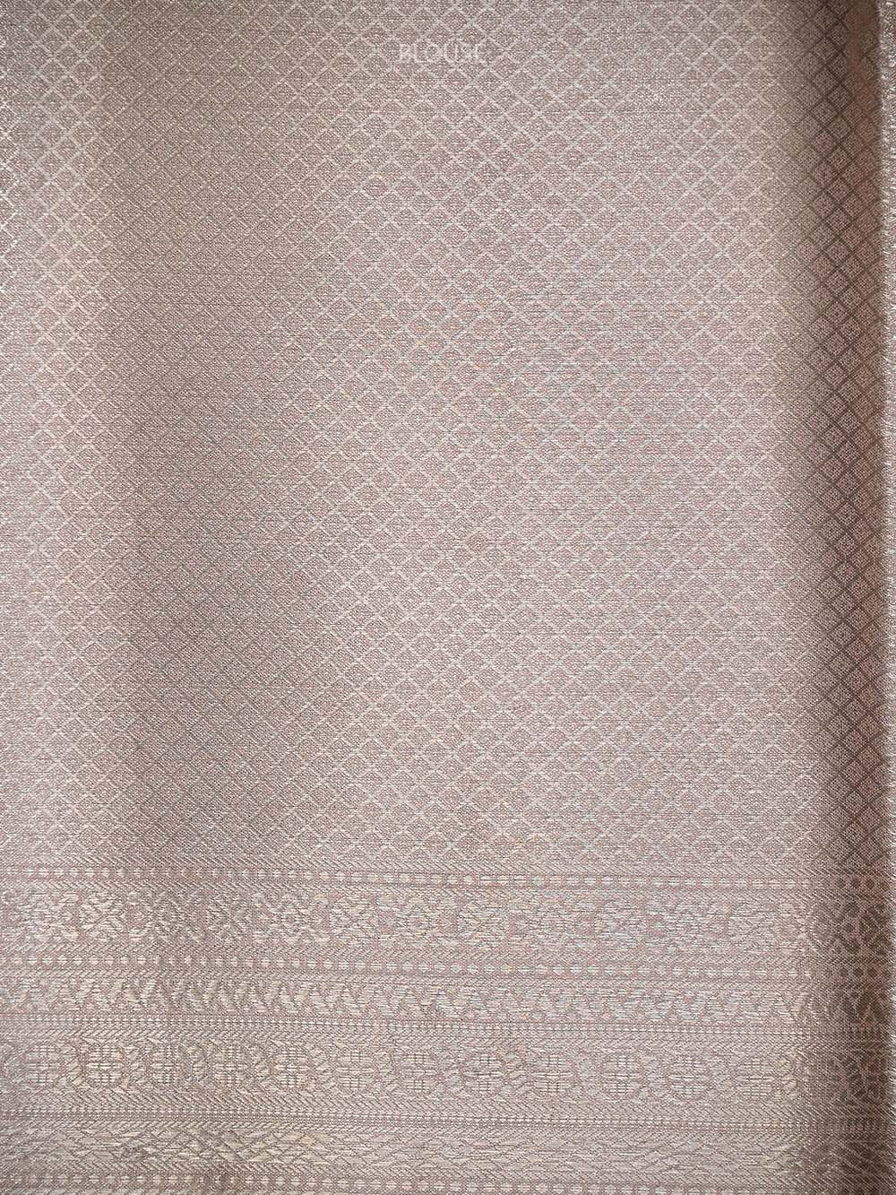 Pastel Pink Tissue Brocade Handloom Banarasi Saree - Sacred Weaves