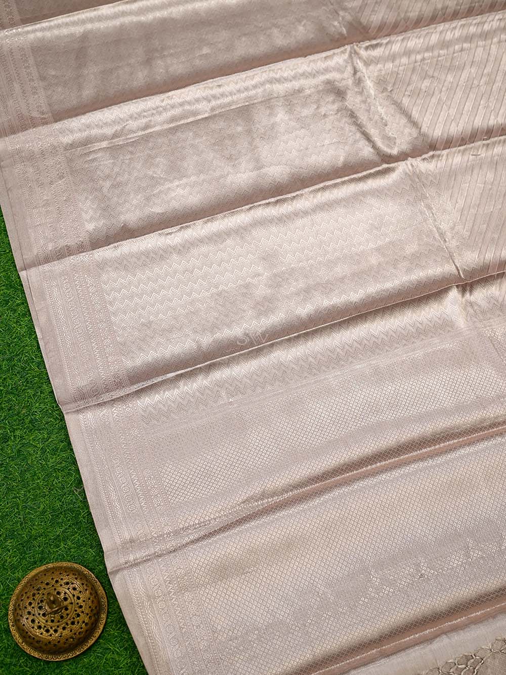 Pastel Pink Tissue Brocade Handloom Banarasi Saree - Sacred Weaves