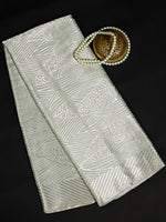 Sea Green Silk Tissue Brocade Handloom Banarasi Saree - Sacred Weaves