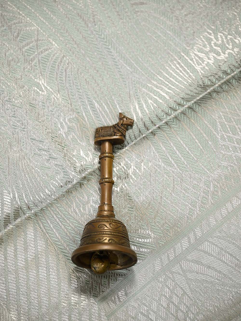 Sea Green Silk Tissue Brocade Handloom Banarasi Saree - Sacred Weaves