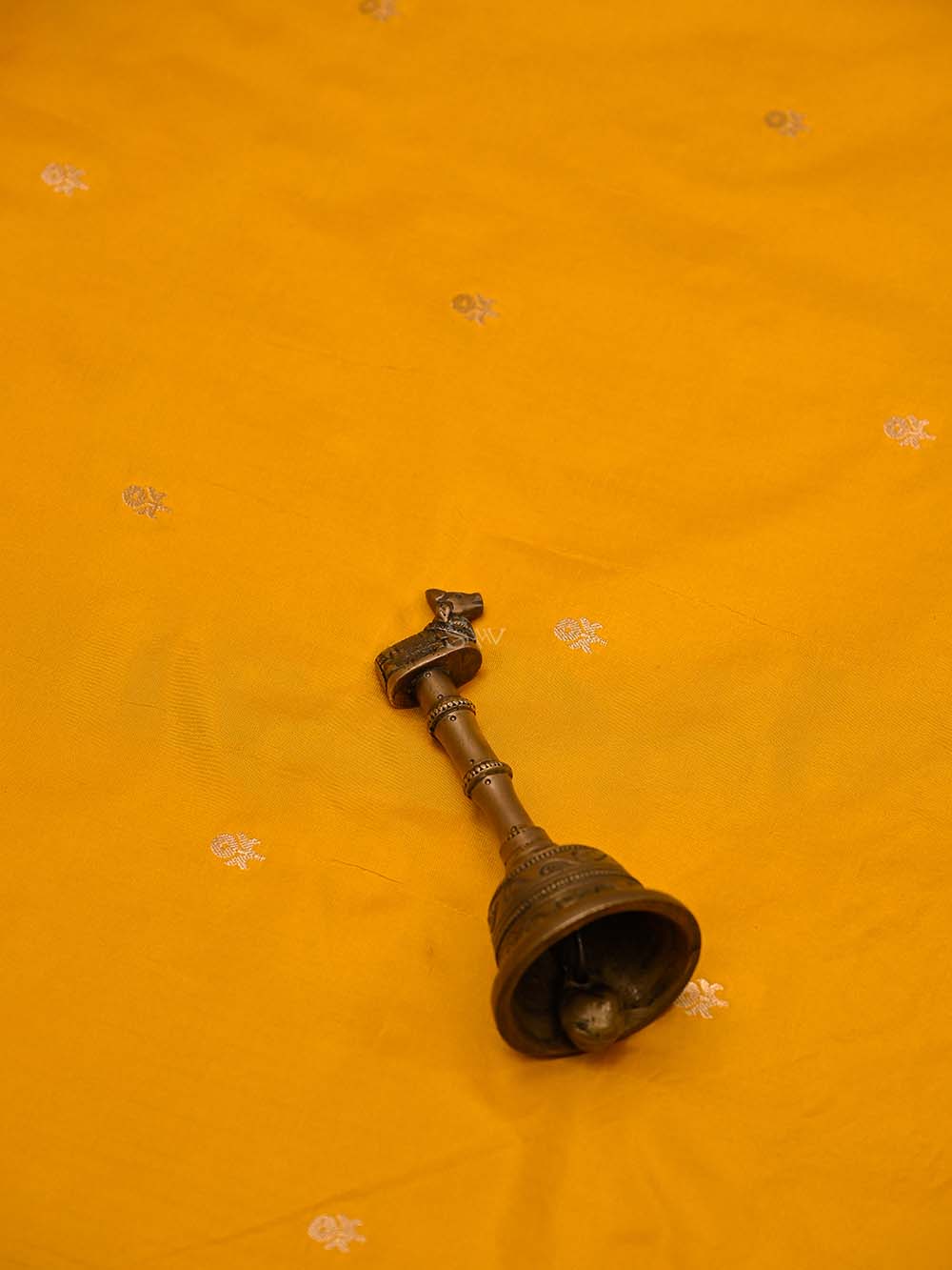 Yellow Booti Katan Silk Handloom Banarasi Suit - Sacred Weaves