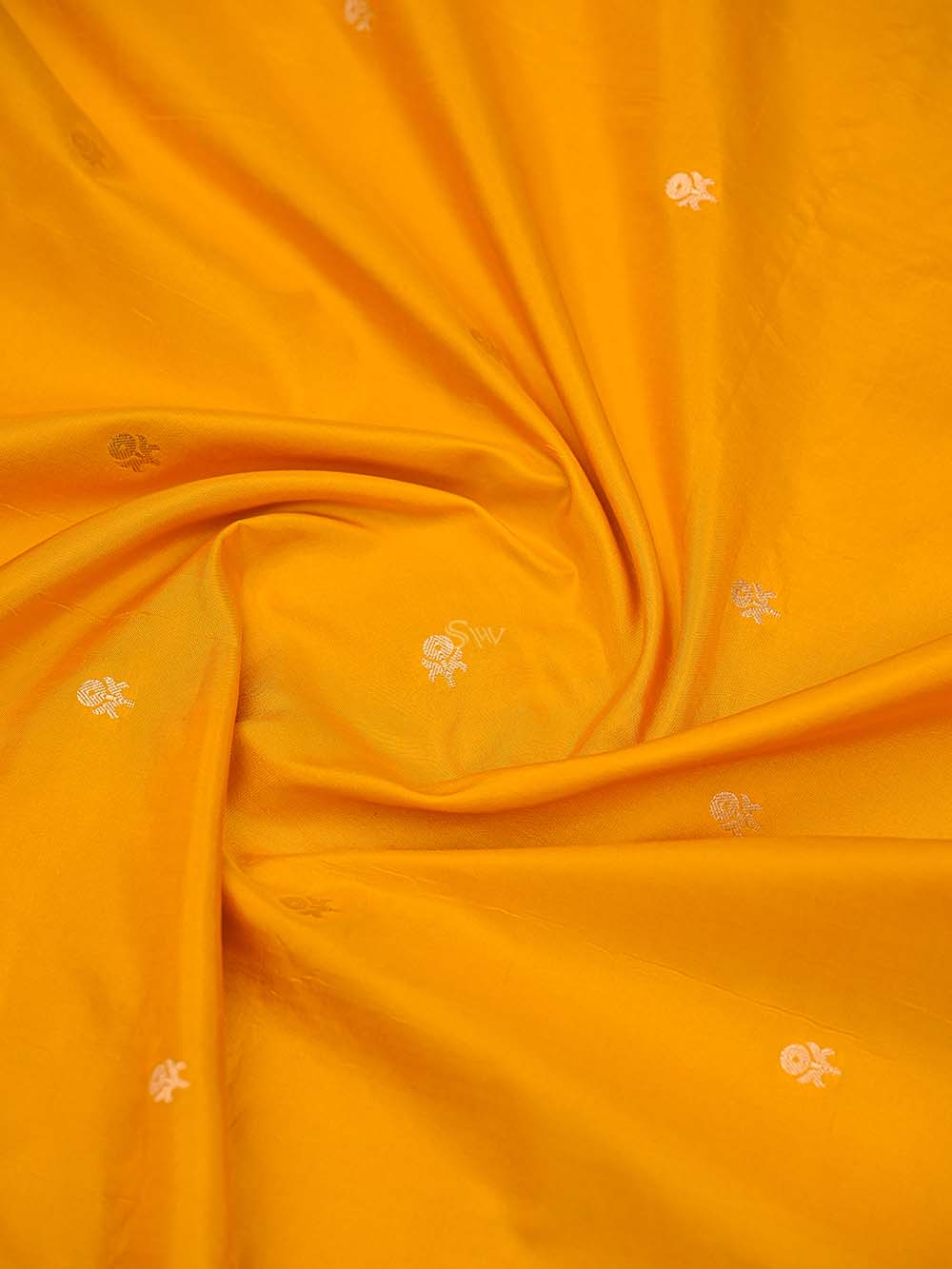 Yellow Booti Katan Silk Handloom Banarasi Suit - Sacred Weaves