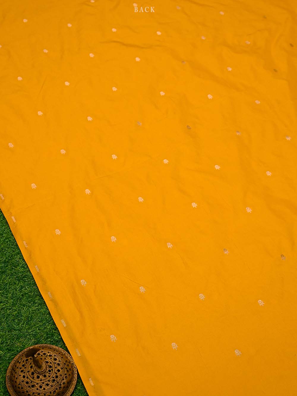 Yellow Booti Katan Silk Handloom Banarasi Suit - Sacred Weaves