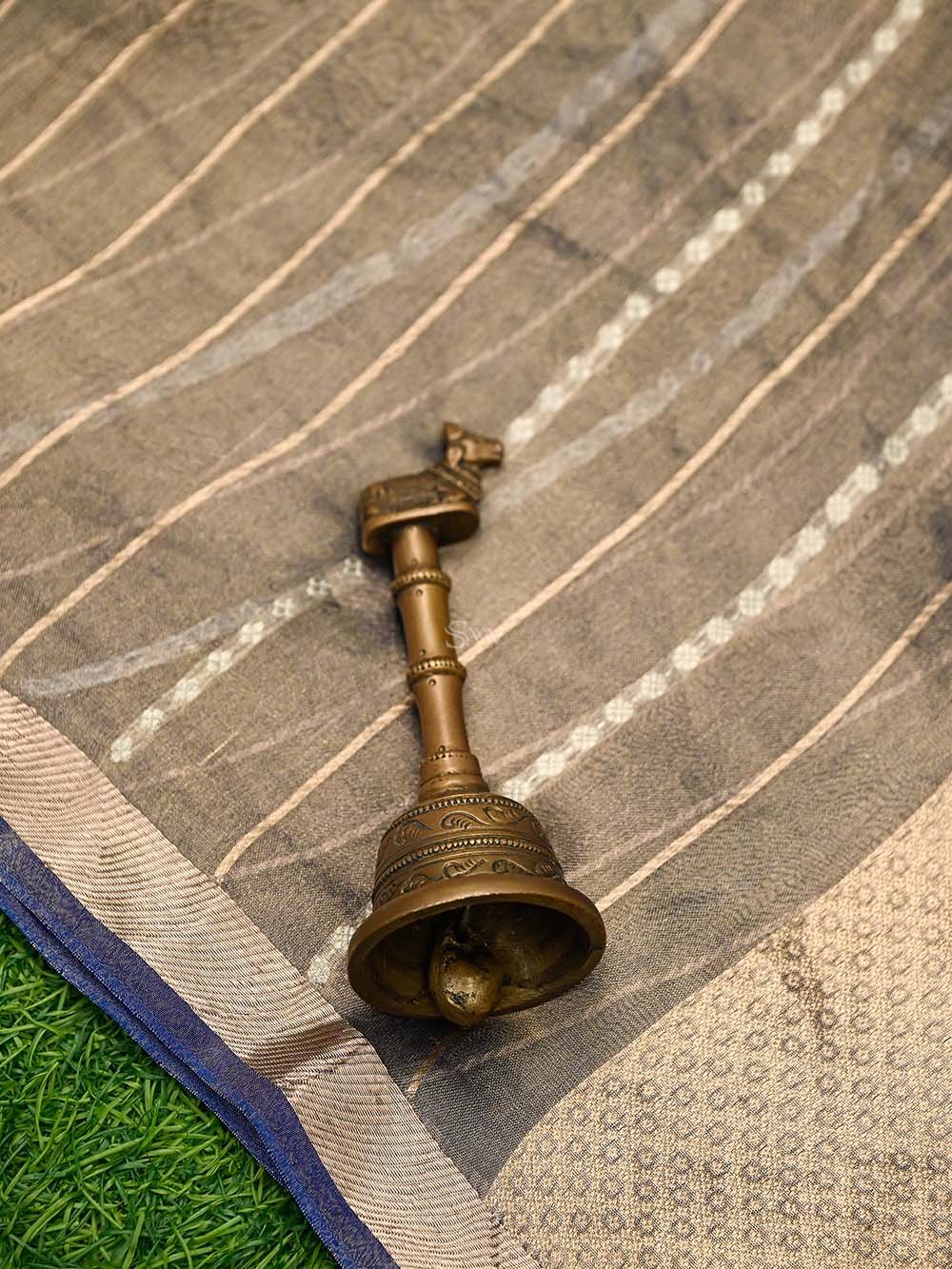 Blue Booti Katan Silk Handloom Banarasi Suit