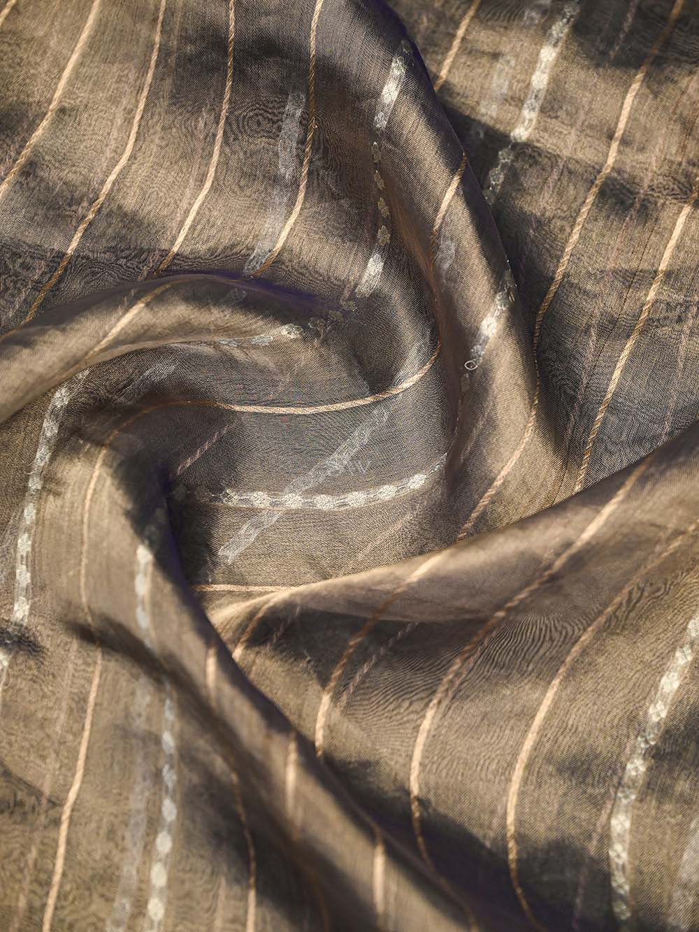 Blue Booti Katan Silk Handloom Banarasi Suit