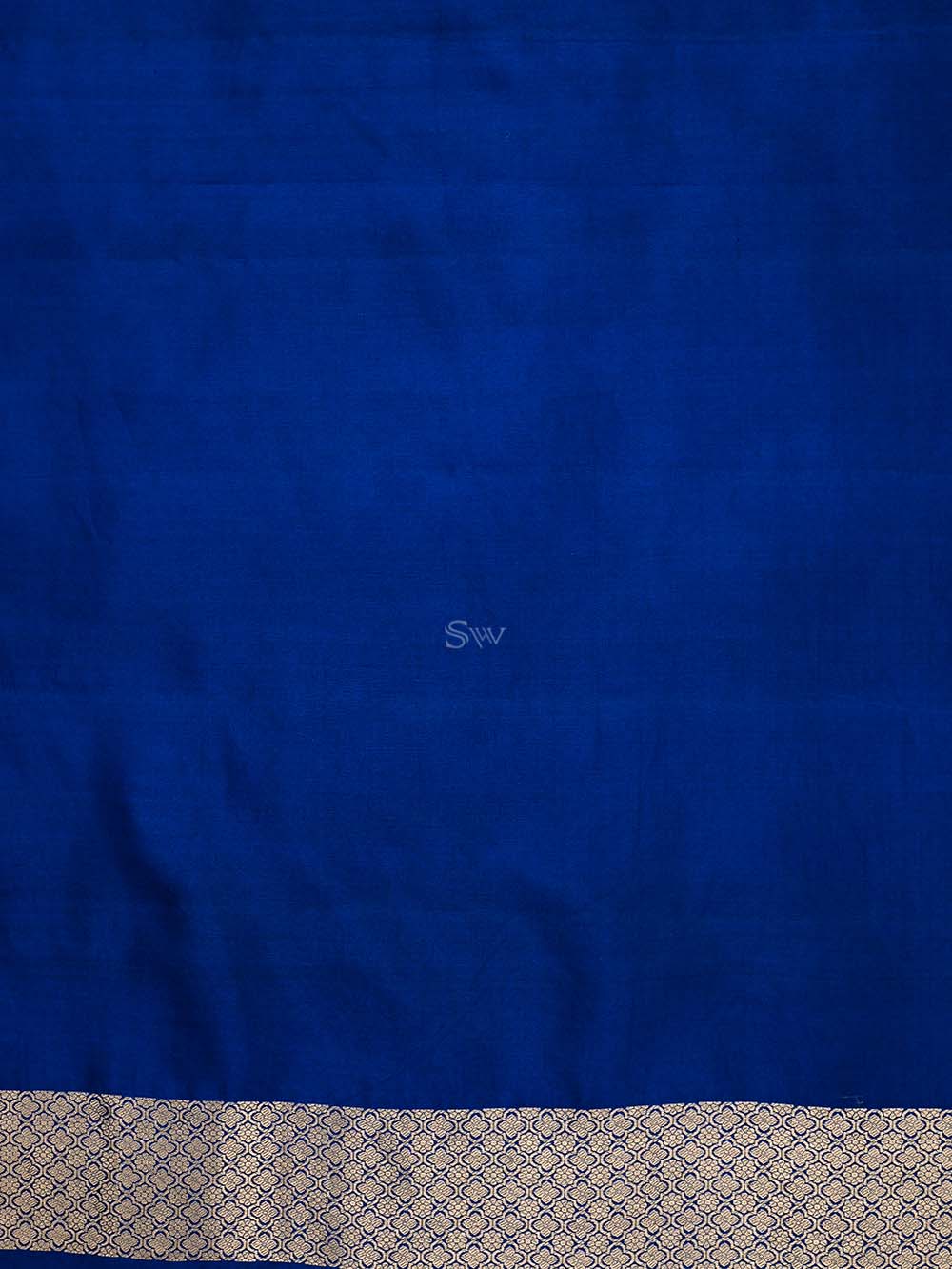Blue Booti Katan Silk Handloom Banarasi Suit