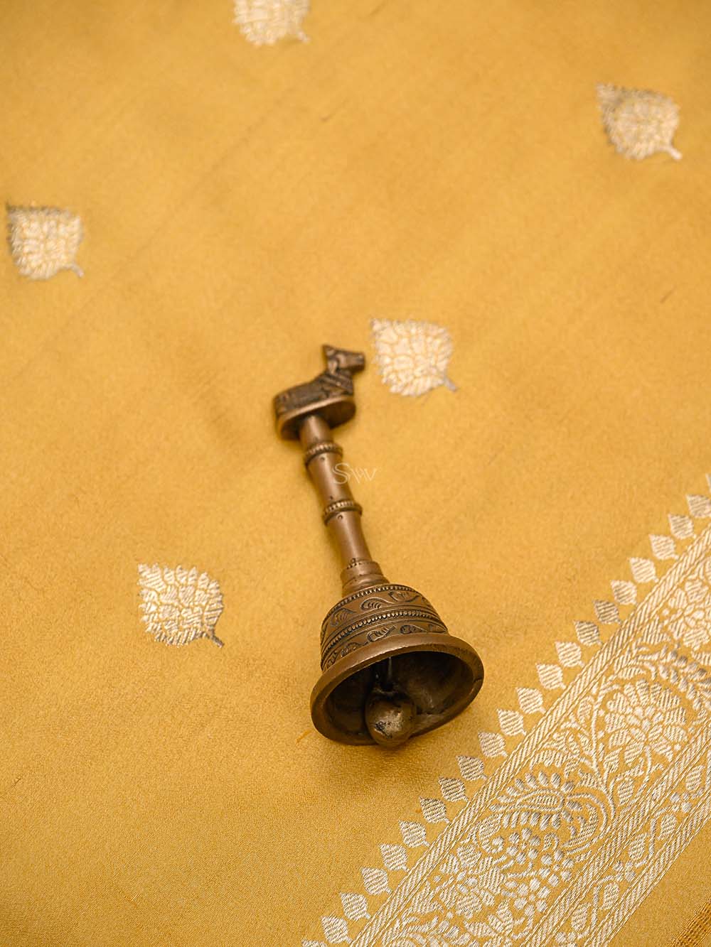 Yellow Booti Silk Handloom Banarasi Suit - Sacred Weaves