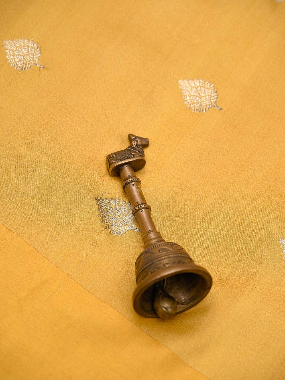 Yellow Booti Silk Handloom Banarasi Suit - Sacred Weaves