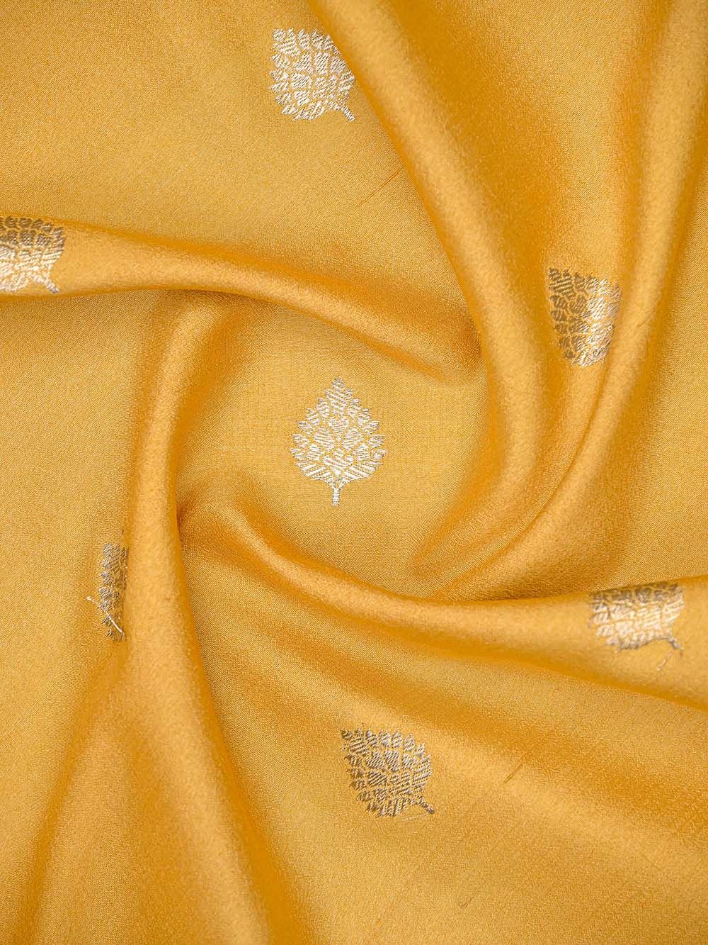Yellow Booti Silk Handloom Banarasi Suit - Sacred Weaves