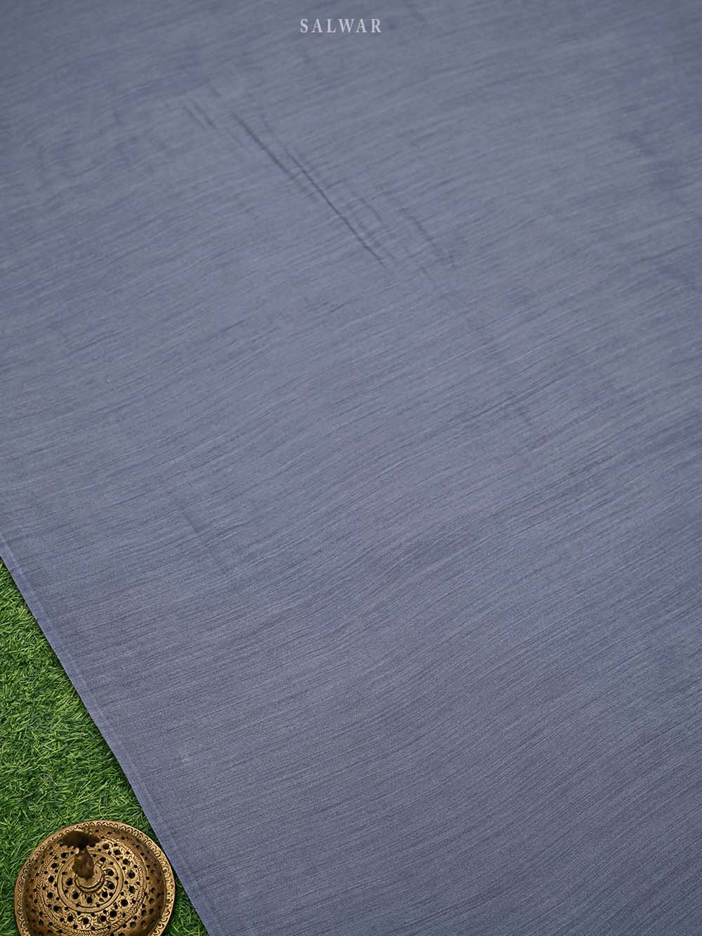 Midnight Blue Booti Moonga Tussar Silk Handloom Banarasi Suit - Sacred Weaves