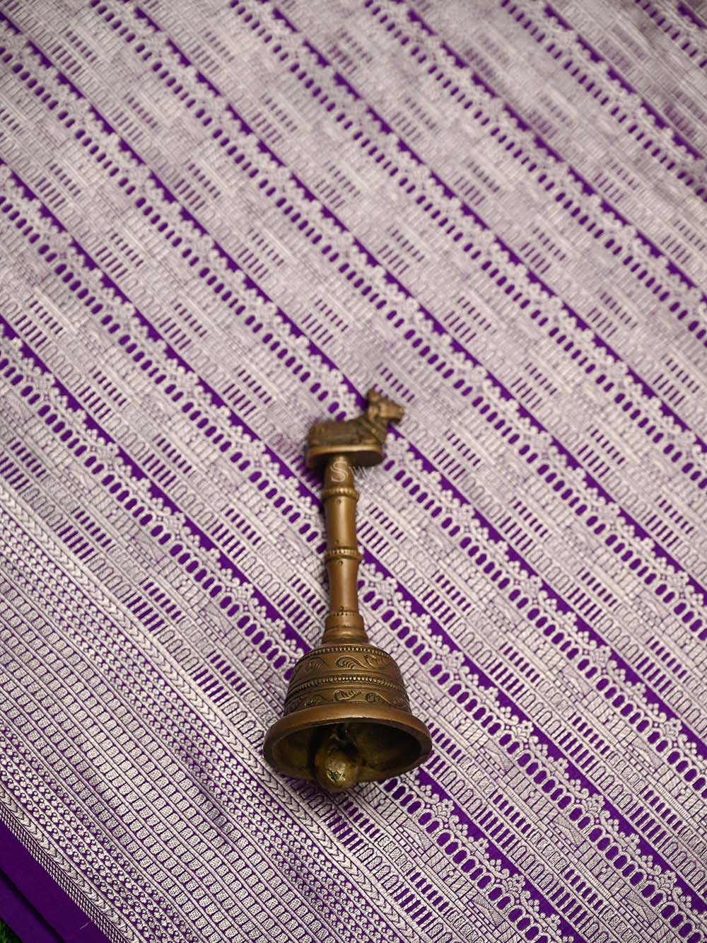 Purple Silk Brocade Handloom Banarasi Saree - Sacred Weaves