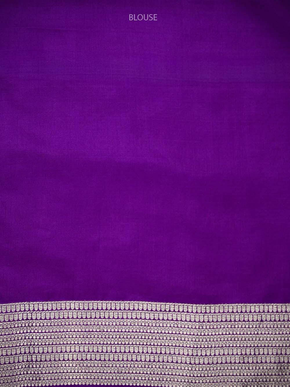 Purple Silk Brocade Handloom Banarasi Saree - Sacred Weaves