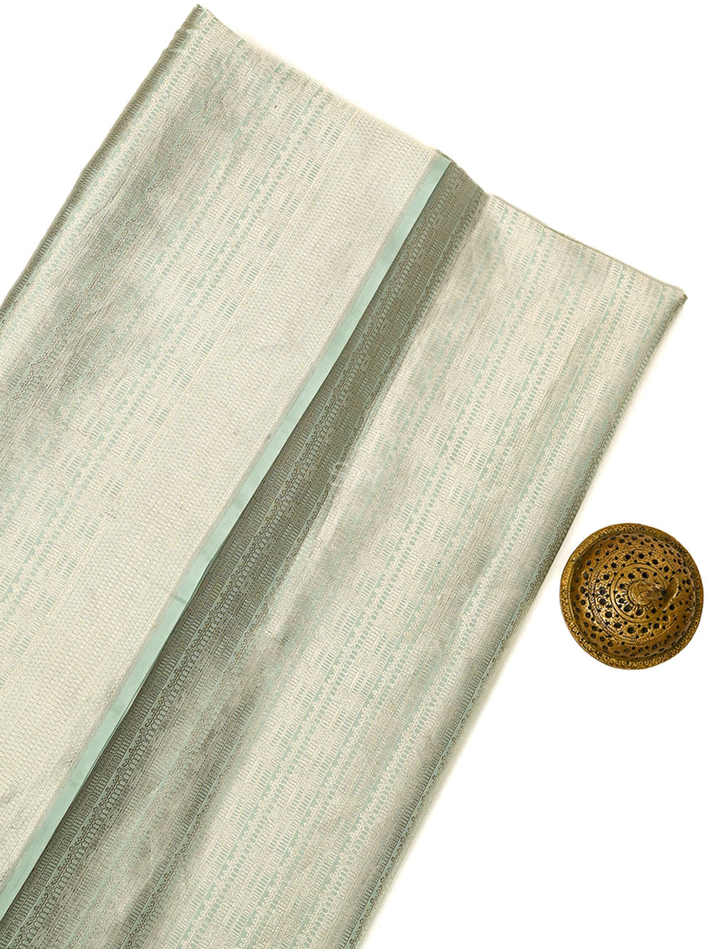 Sea Green Silk Brocade Handloom Banarasi Saree - Sacred Weaves