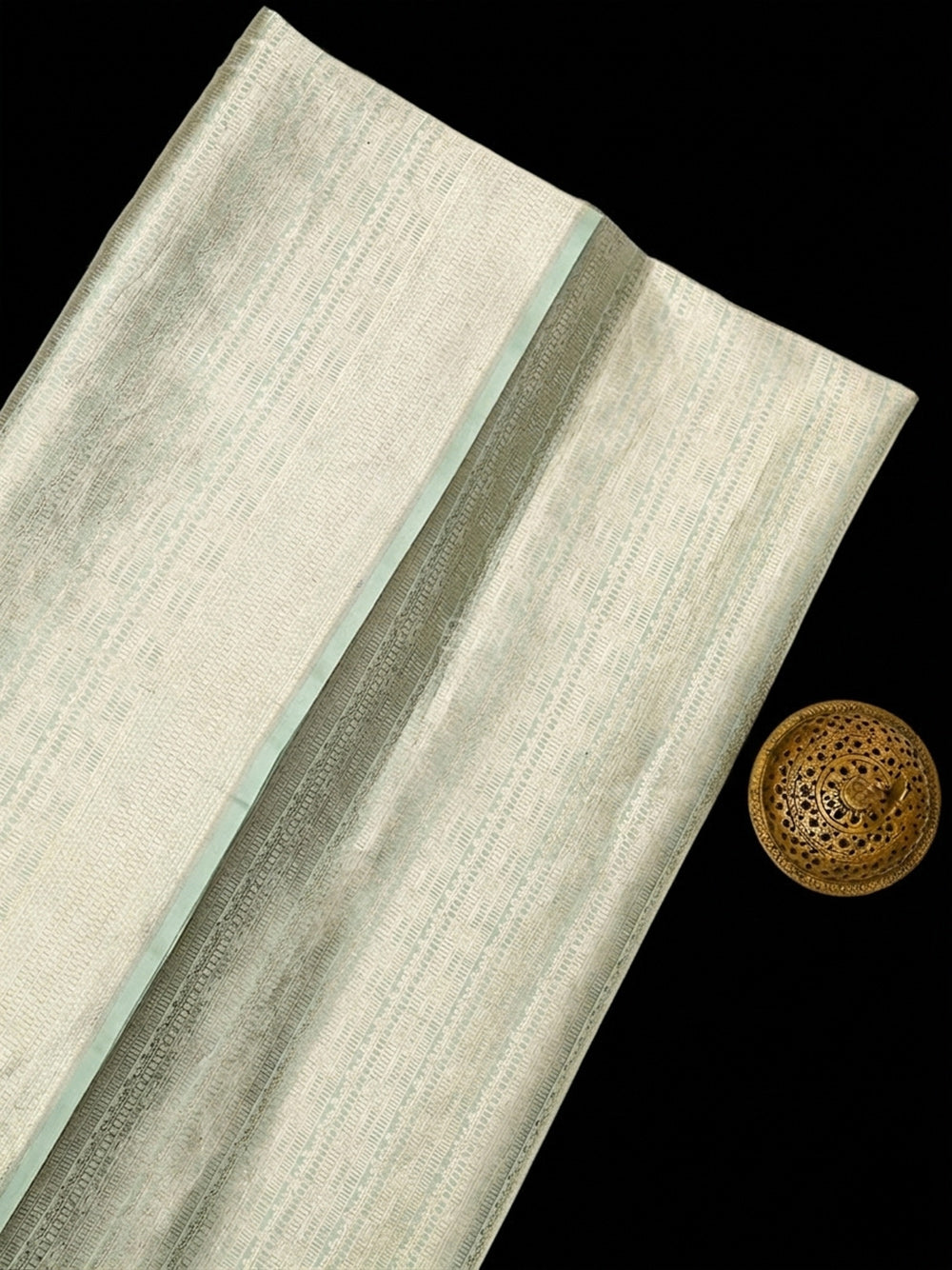 Sea Green Silk Brocade Handloom Banarasi Saree - Sacred Weaves