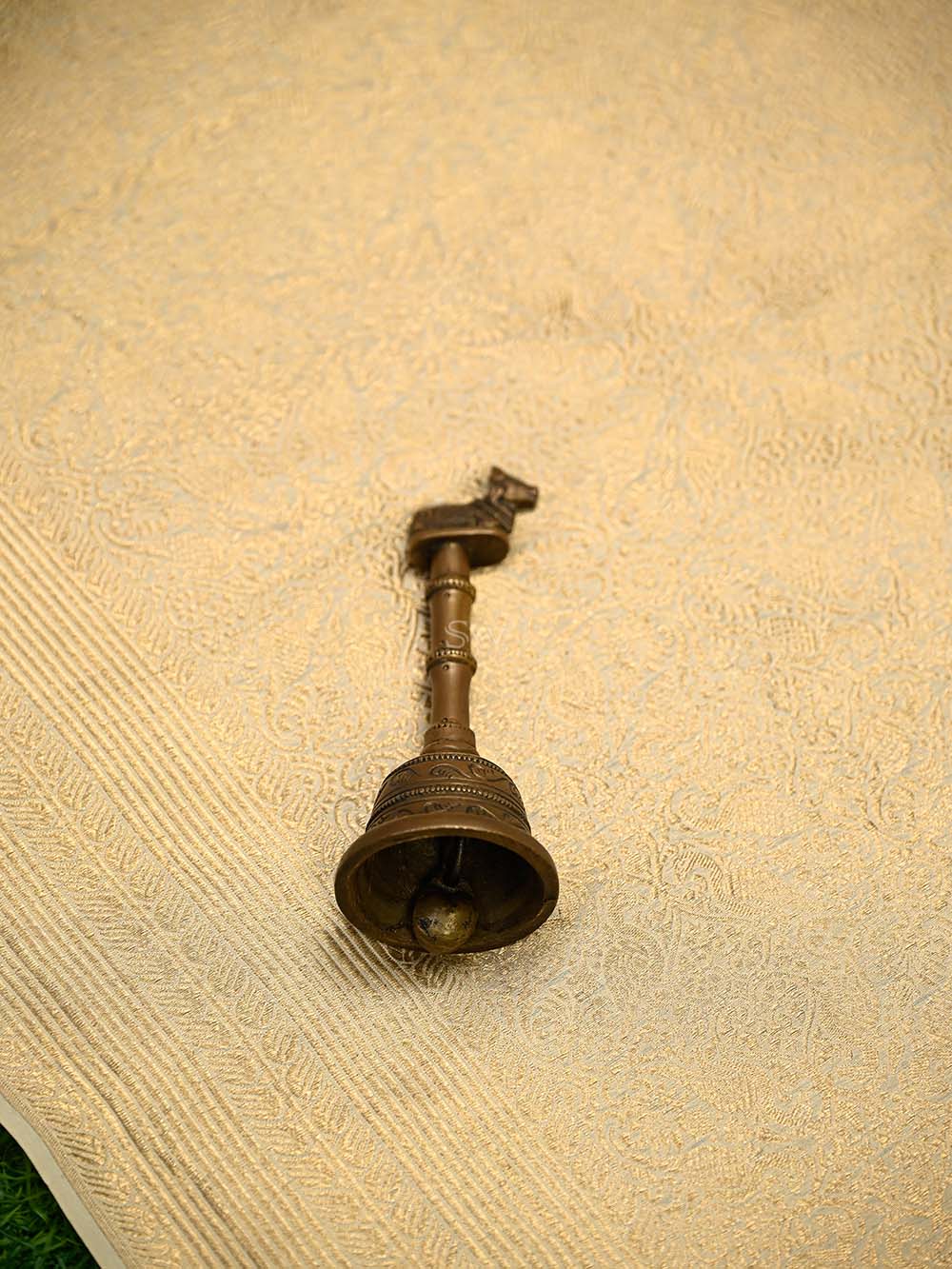 Beige Silk Shikargah Brocade Handloom Banarasi Saree - Sacred Weaves