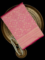 Magenta Silk Shikargah Brocade Handloom Banarasi Saree - Sacred Weaves