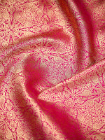 Magenta Silk Shikargah Brocade Handloom Banarasi Saree - Sacred Weaves