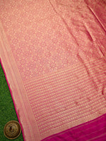 Magenta Silk Shikargah Brocade Handloom Banarasi Saree - Sacred Weaves