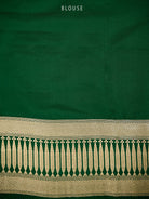 Bottle Green Silk Brocade Handloom Banarasi Saree - Sacred Weaves