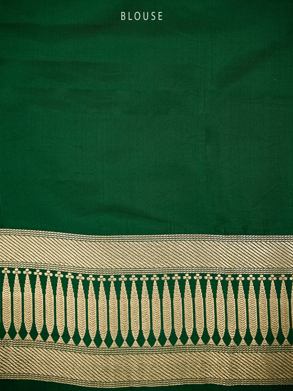 Bottle Green Silk Brocade Handloom Banarasi Saree - Sacred Weaves