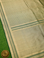 Bottle Green Silk Brocade Handloom Banarasi Saree - Sacred Weaves