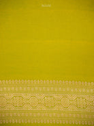 Lime Yellow Sona Roopa Booti Satin Silk Handloom Banarasi Saree - Sacred Weaves