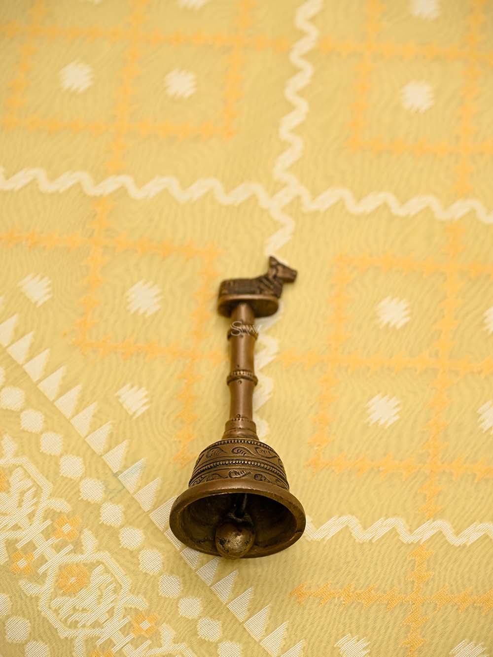 Yellow Booti Cotton Silk Handloom Banarasi Suit - Sacred Weaves