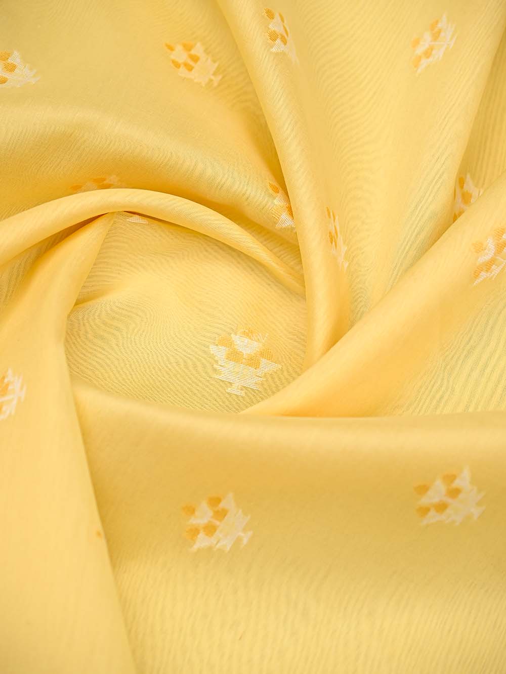 Yellow Booti Cotton Silk Handloom Banarasi Suit - Sacred Weaves