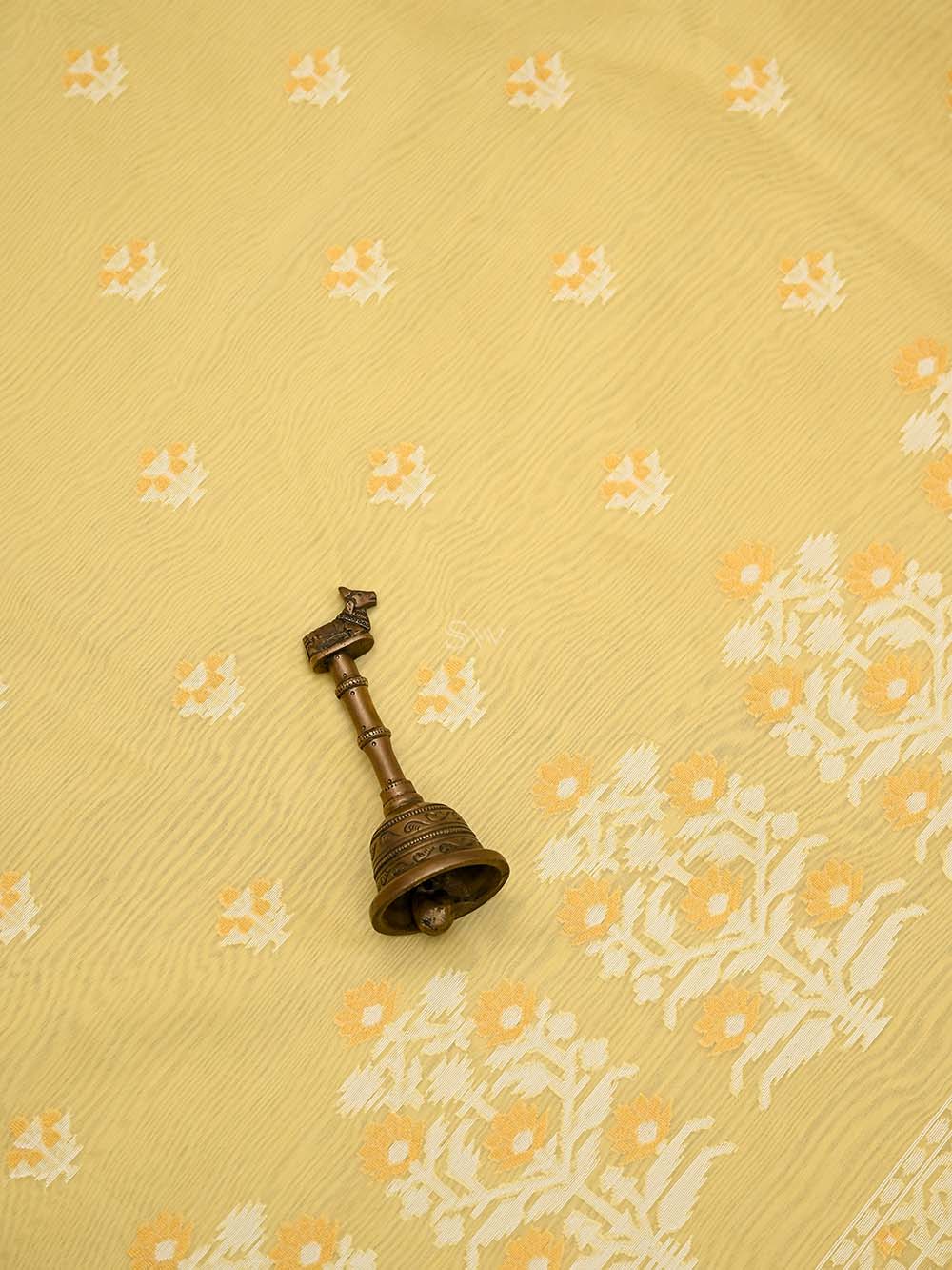 Yellow Booti Cotton Silk Handloom Banarasi Suit - Sacred Weaves