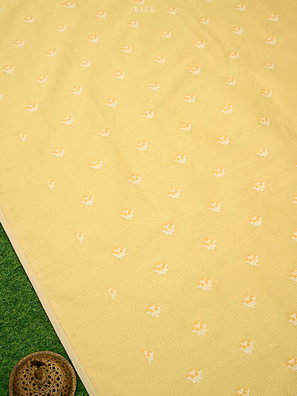 Yellow Booti Cotton Silk Handloom Banarasi Suit - Sacred Weaves