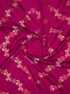 Magenta Satin Silk Handloom Banarasi Lehenga - Sacred Weaves