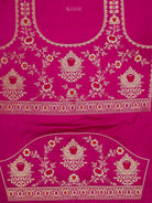 Magenta Satin Silk Handloom Banarasi Lehenga - Sacred Weaves