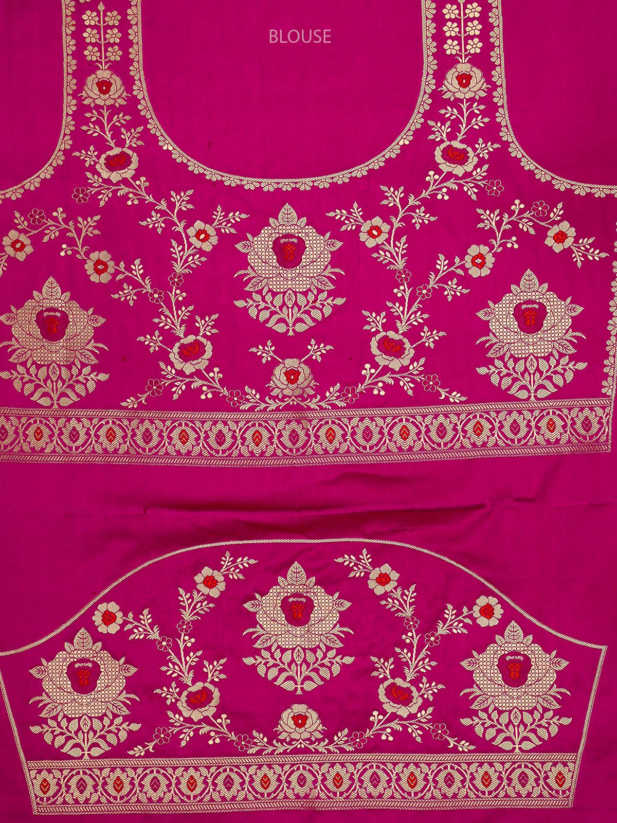 Magenta Satin Silk Handloom Banarasi Lehenga