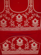 Red Satin Silk Handloom Banarasi Lehenga - Sacred Weaves