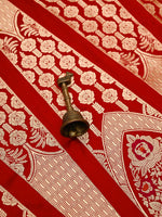 Red Satin Silk Handloom Banarasi Lehenga - Sacred Weaves