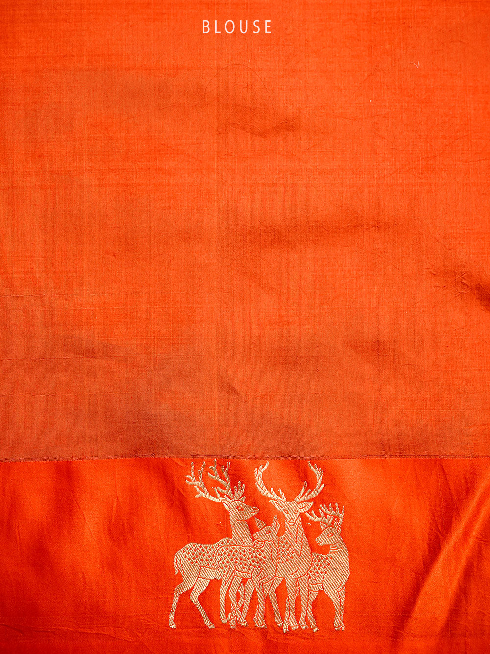 Orange Booti Katan Silk Handloom Banarasi Saree