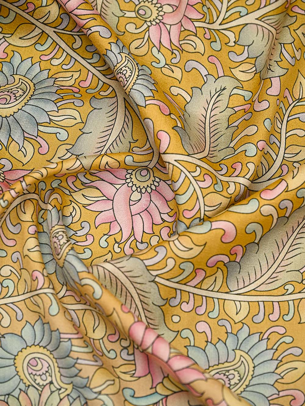 Mustard Booti Moonga Tussar Silk Handloom Banarasi Suit - Sacred Weaves